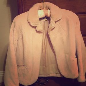 Pink faux fur jacket